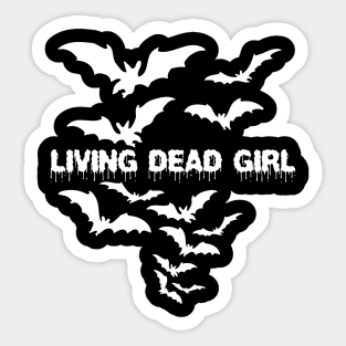 Living Dead Girl Gothic Vampire Twilight Grunge Punk Post Bats Wings Sticker